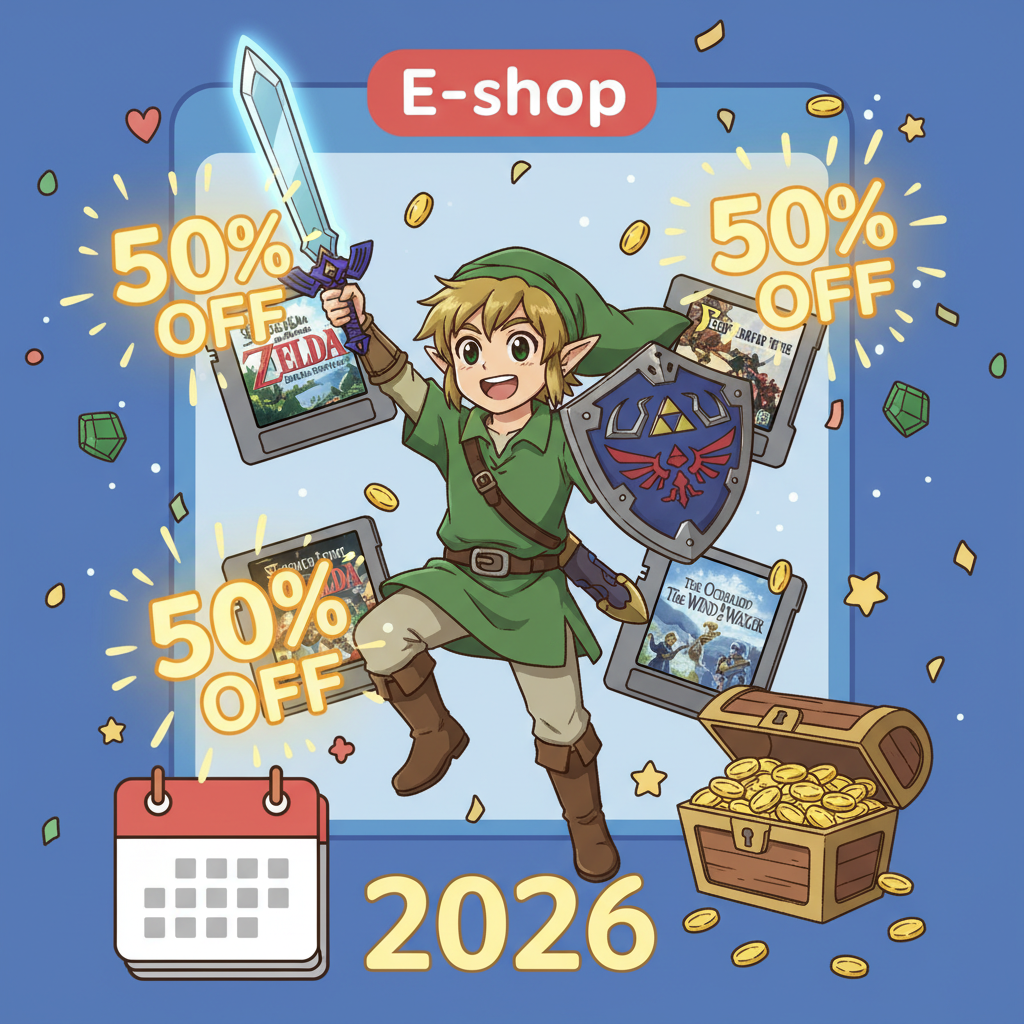 優惠資訊,2026 官宣!《薩爾達傳說》全系列 E-shop 限時折扣,這幾款神作 5 折入手。