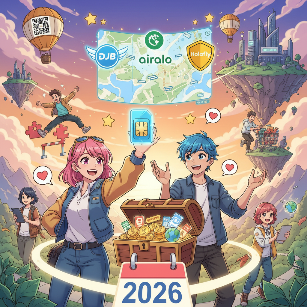 全方位優惠,2026 旅遊 SIM 卡折扣碼大全:DJB、Airalo、Holafly 最新優惠券與免運代碼彙整