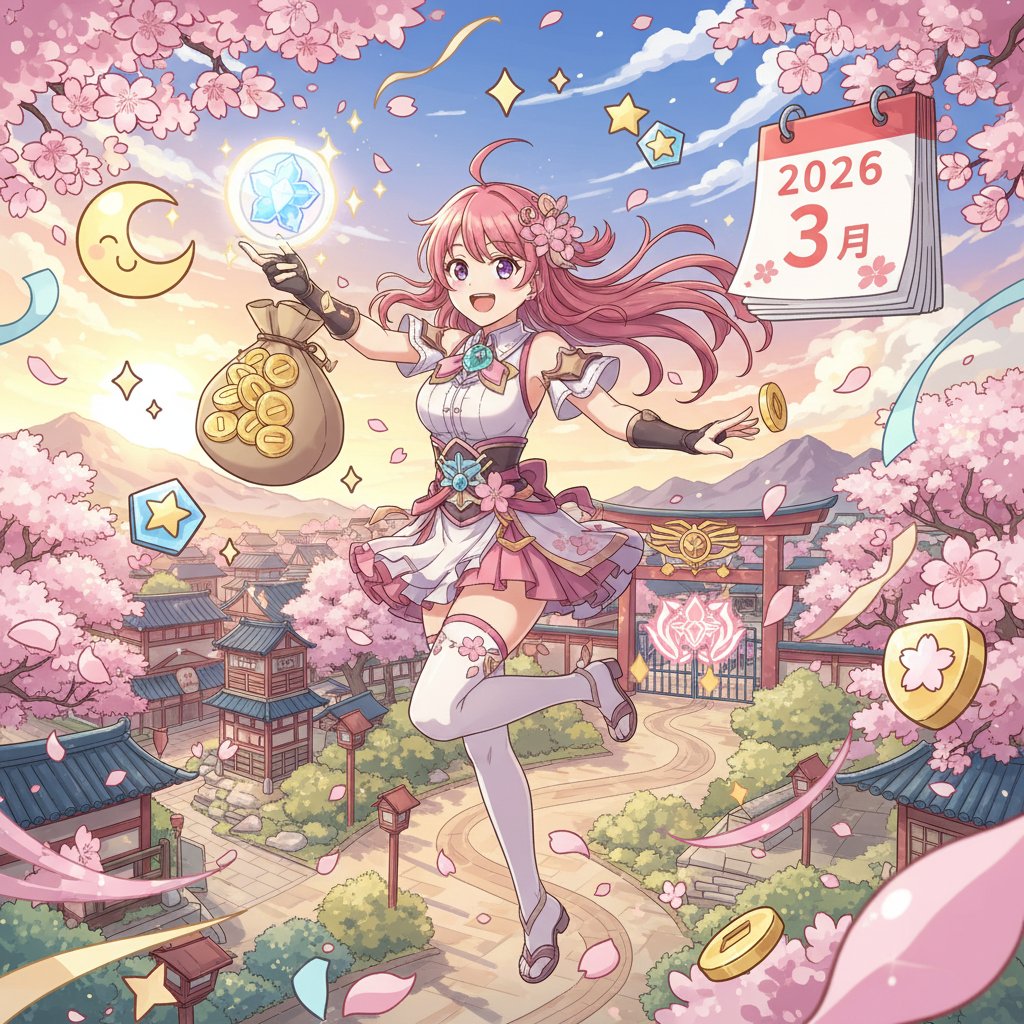 心動小鎮禮包碼 2026：3 月春櫻季 [SPRINGFEST2026] 領月光水晶、金幣 8888