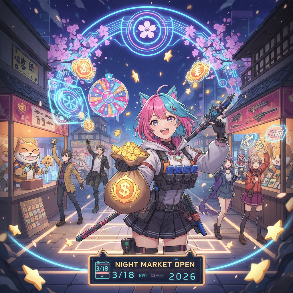 特戰英豪夜市 (Night Market) 2026 3 月開張時間與低價入手攻略,預計 3/18 開啟,教你如何利用餘額最大化折扣,特戰英豪夜市時間